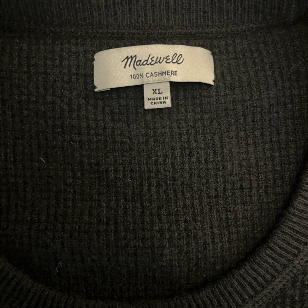 Dark green XL 100 % cashmere sweater.  Madewell brand